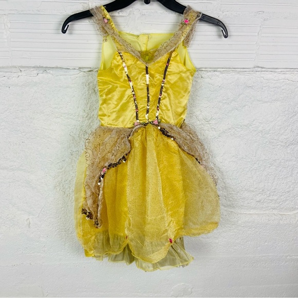 Disney beauty & the beast bell Golden Princess Dress Costume size 4-6X - Picture 3 of 11